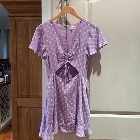 🎀 REVOLVE X privacy please xs cut out polka dot short sleeve mini dress - Picture 3 of 11